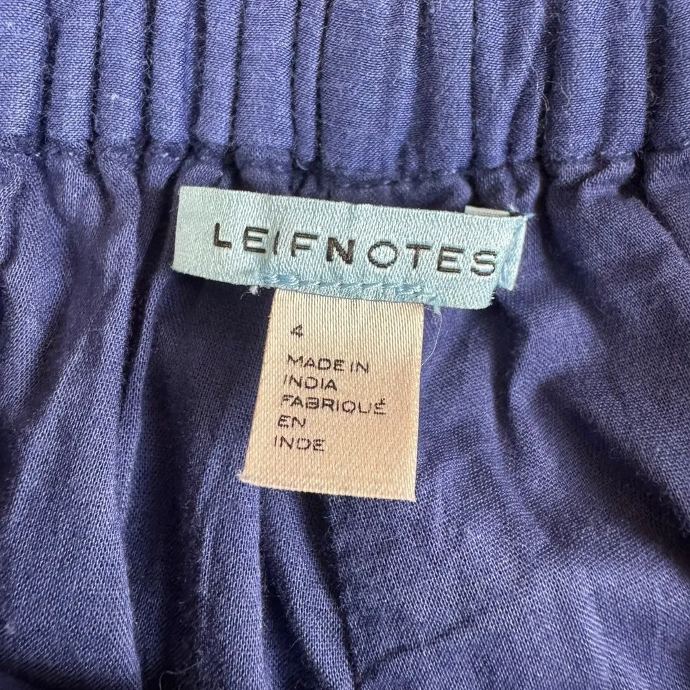 Anthropologie Leifnotes Silk/Cotton Jubilation Eyelet Lace Shorts in Indigo Sz 4 - Image 2