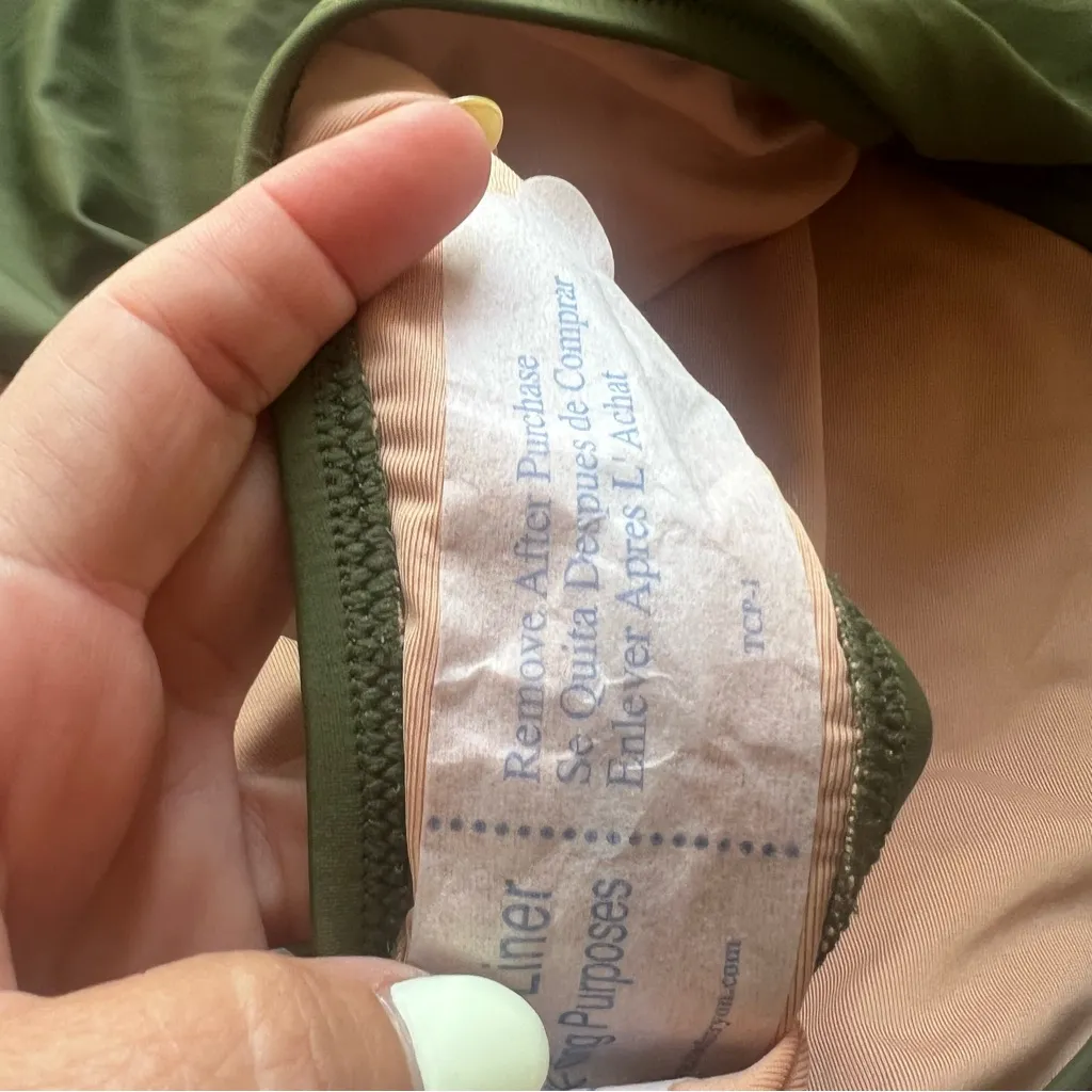 J.CREW Ruched one-shoulder one-piece Swimsuit olive green Women's SIZE 20W‎ new - Image 4