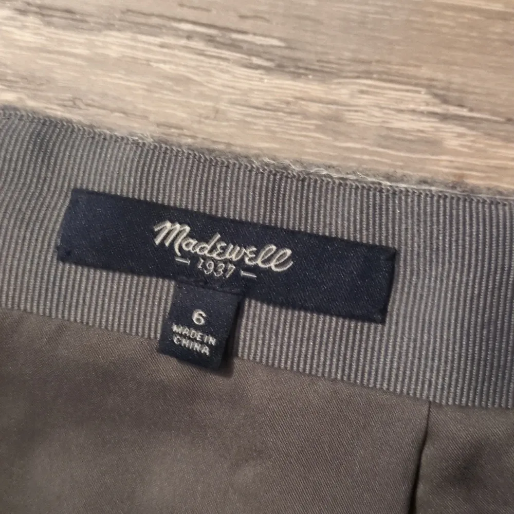 Madewell Gray ATELIER SKIRT Felted Wool Blend Rounded Hem Flare Flounced Sz. 6 - Image 3