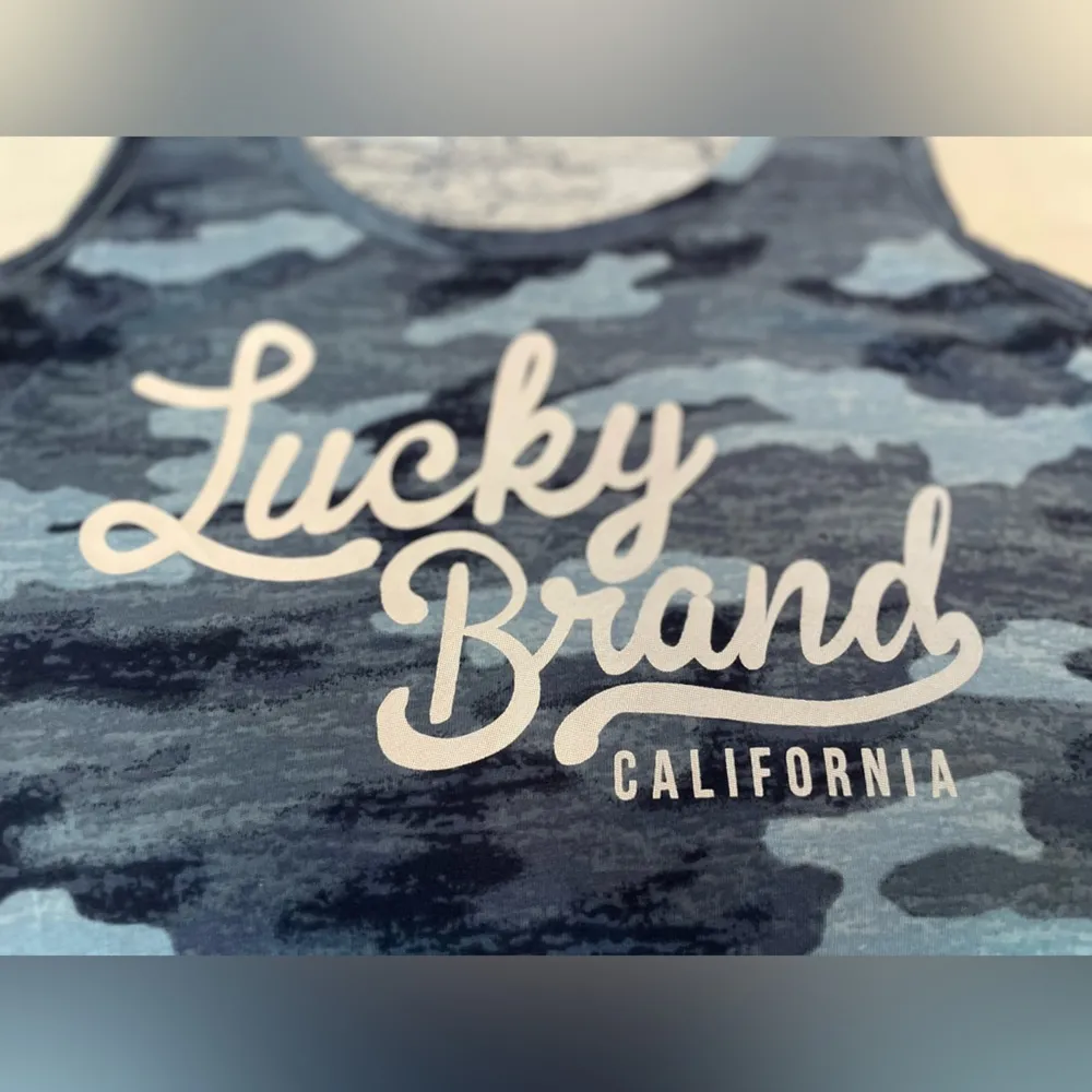 Lucky Brand Like New Blue Camo Tank Top - Image 5