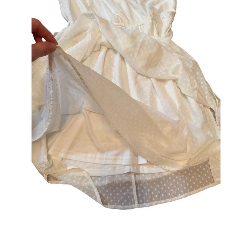 Hem & Thread Belle of the Ball Dress White Swiss Dot Mini Dress Sz Small NEW - Image 13