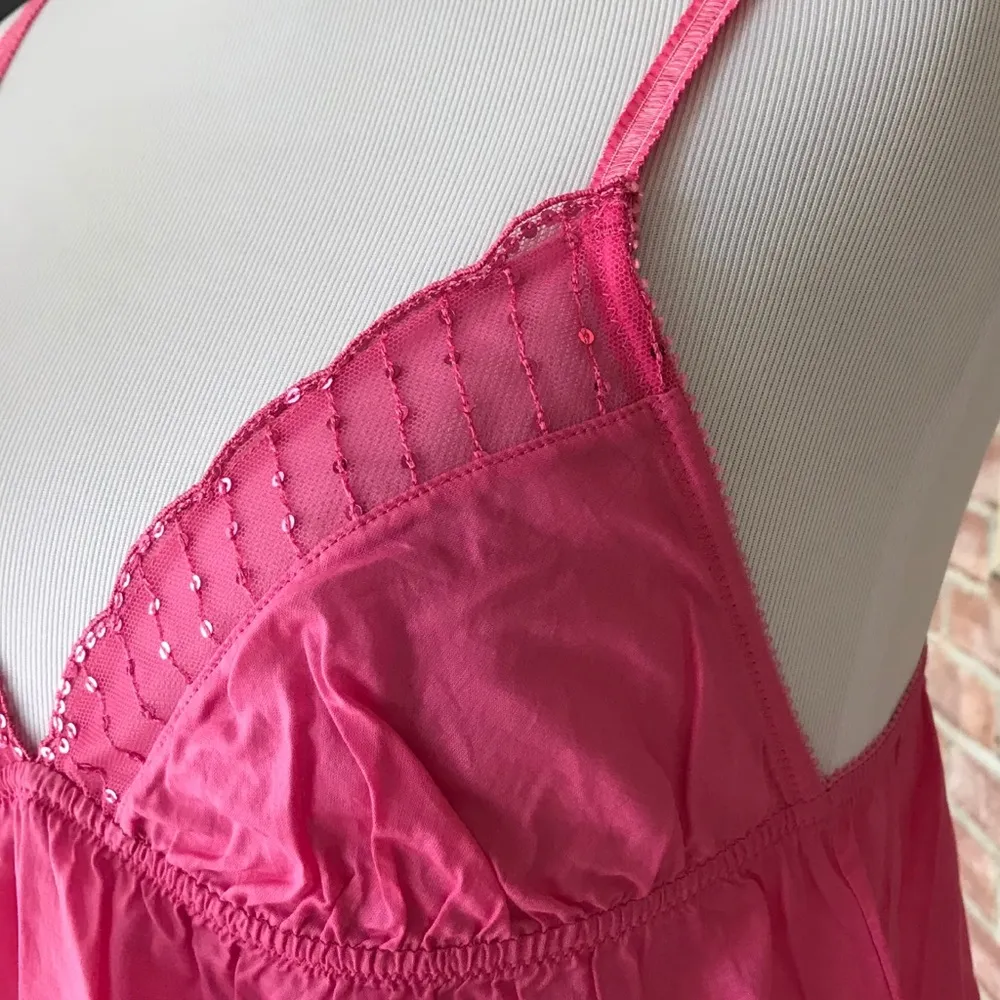 NWT Vintage Victoria’s Secret VICTORIA Pink Cotton Babydoll Nightie M - Image 3