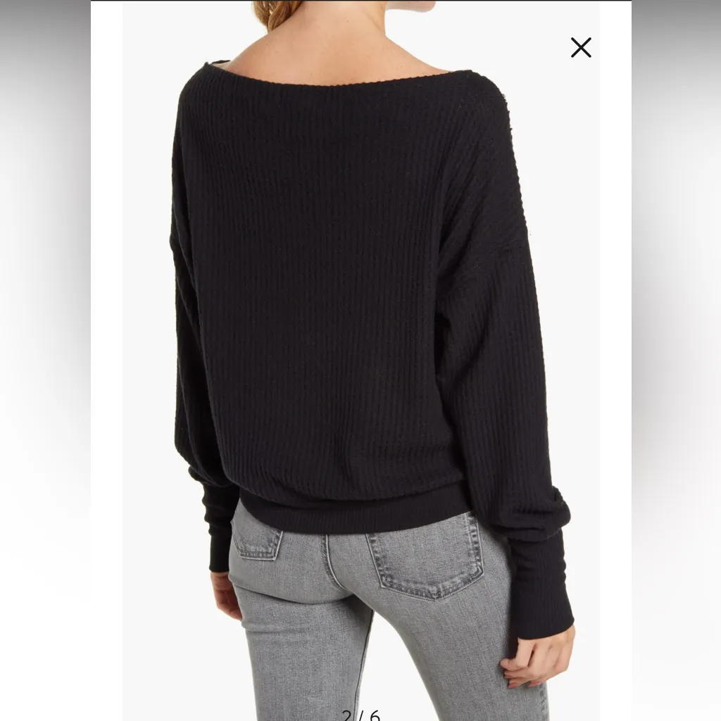 Treasure & Bond Black Off-Shoulder Sweater - Image 2