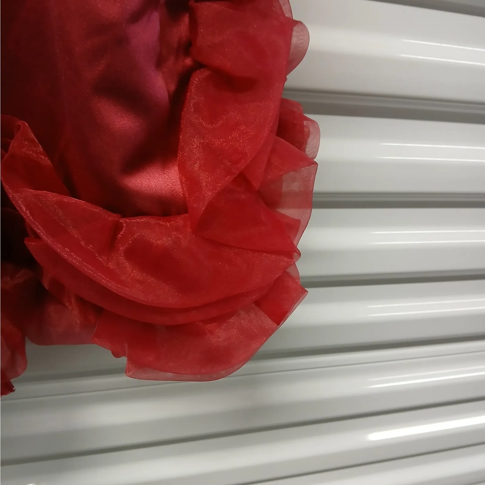 Y2K Retro One Shoulder Dress Women's Size 2 Red Wedding Cocktail Party Prom - Image 10