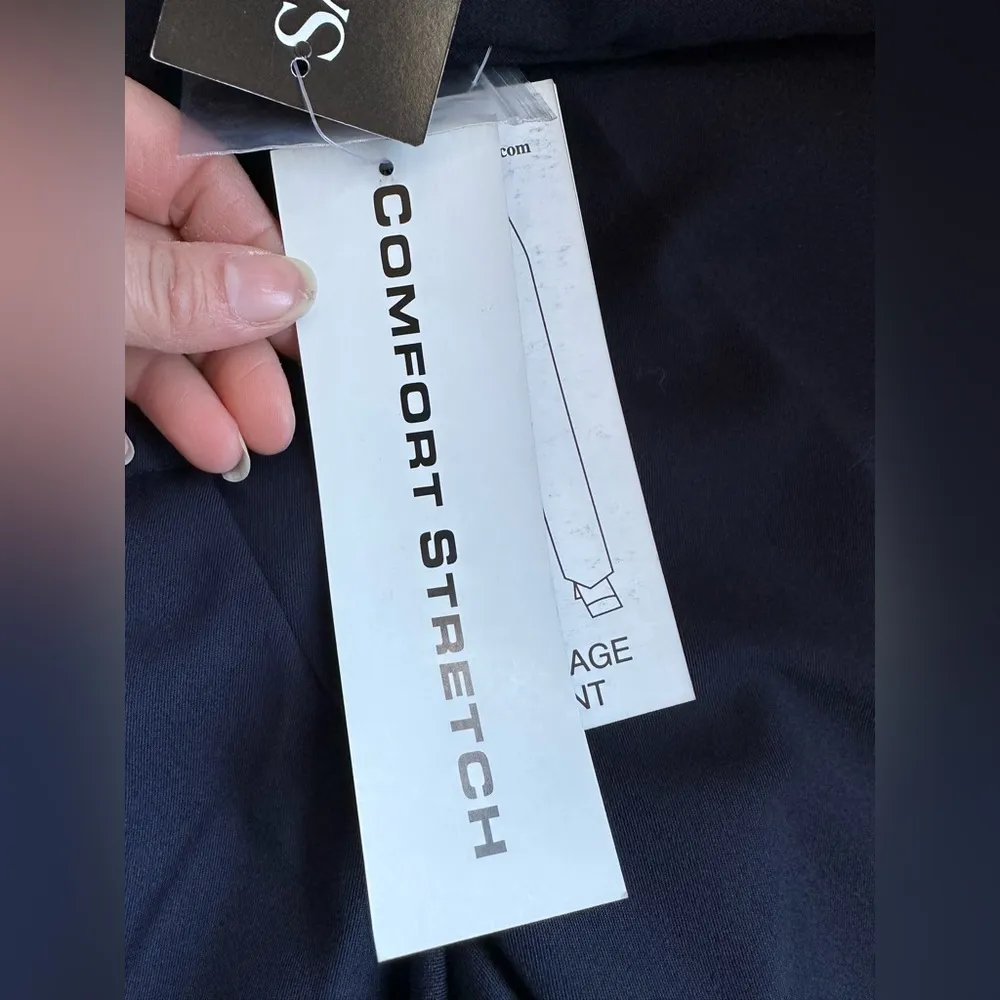 Sag Harbor NWTS Navy Blue Machine Washable Comfort Stretch Sz 12P  Pleat… - Image 10