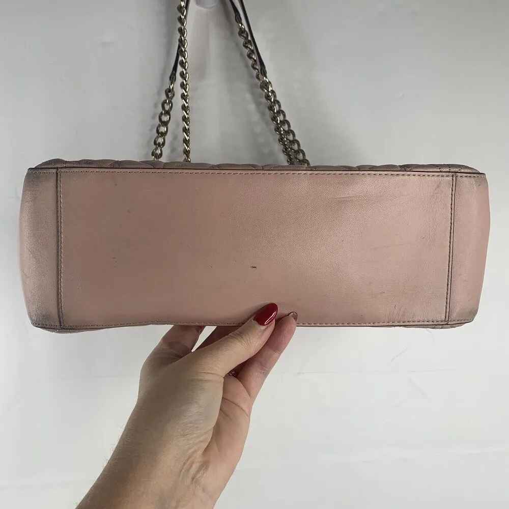 Kate Spade Bag Briar Lane Quilted Slide Chain Shoulder Medium Peach Puff Blush Pink - Image 5