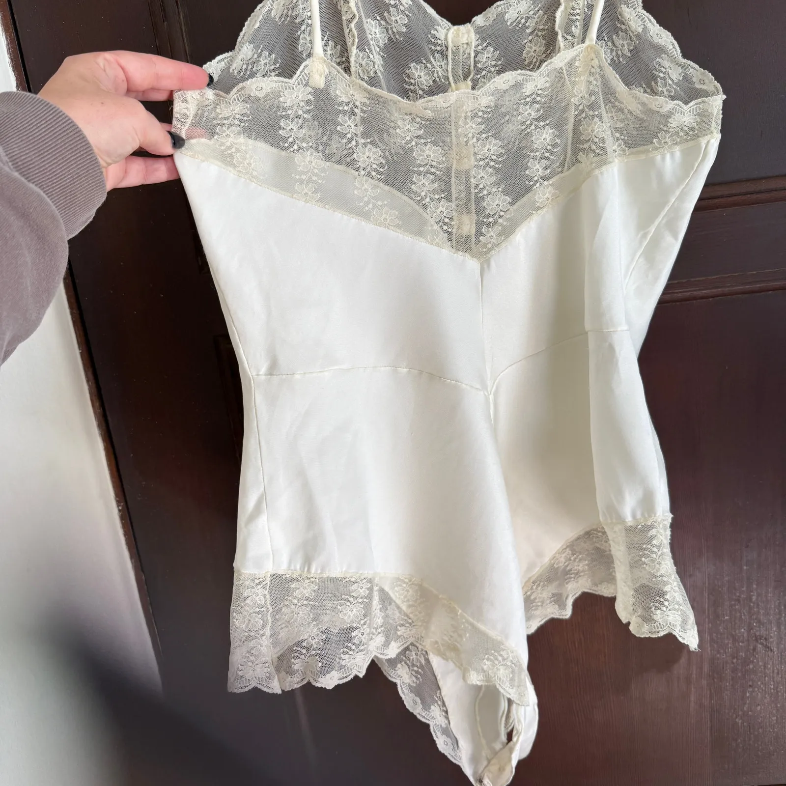 80s vintage CONTEMPO CASUALS Intime White Sheer Lace Teddy Negligee Medium - Image 4