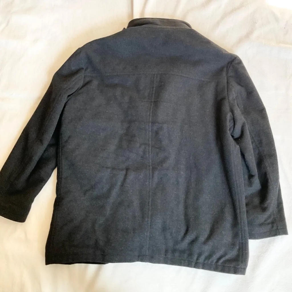 PRONTO UOMO men wool cashmere black thicker filling jacket coat SZXXL Chest56 Size XXL - Image 9