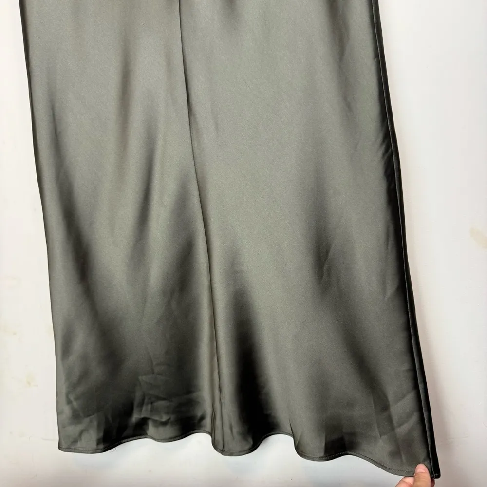 NWT  Satin Slip Dress Sz Large Tie Front Halter Neck Midi - Image 16