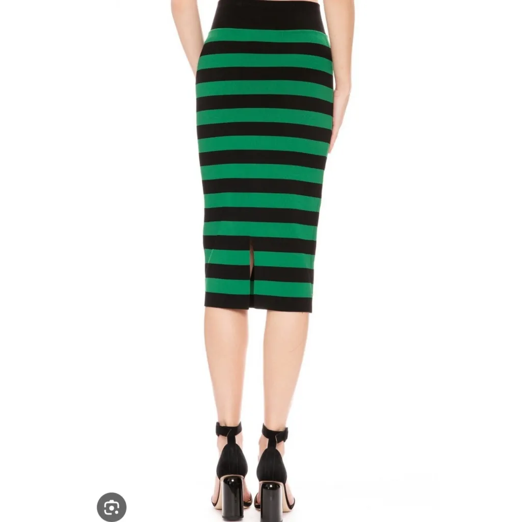 Veronica Beard Striped Knee-Length Skirt Size L - Image 3