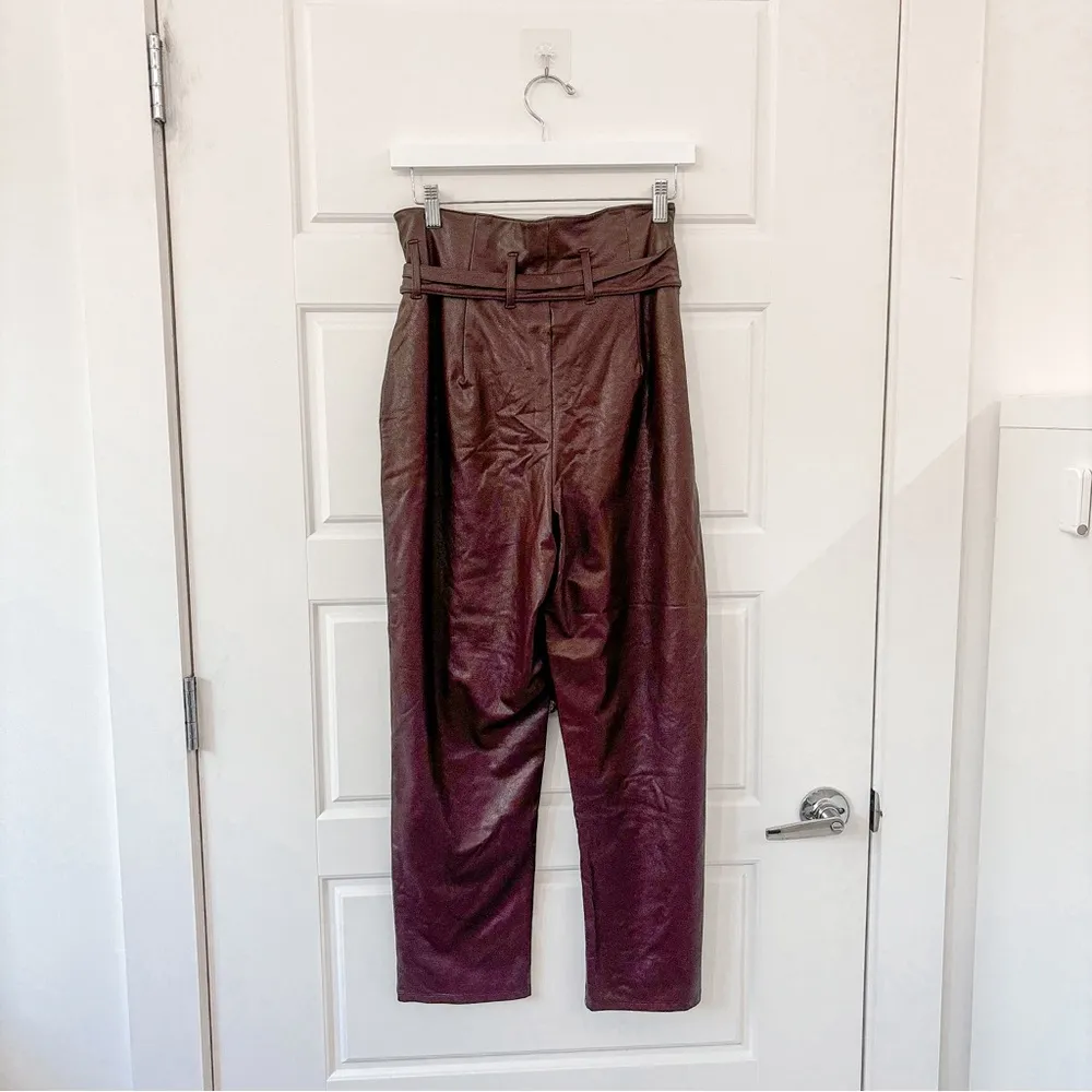 Commando Faux Leather Paper Bag Pant Oxblood - Image 6