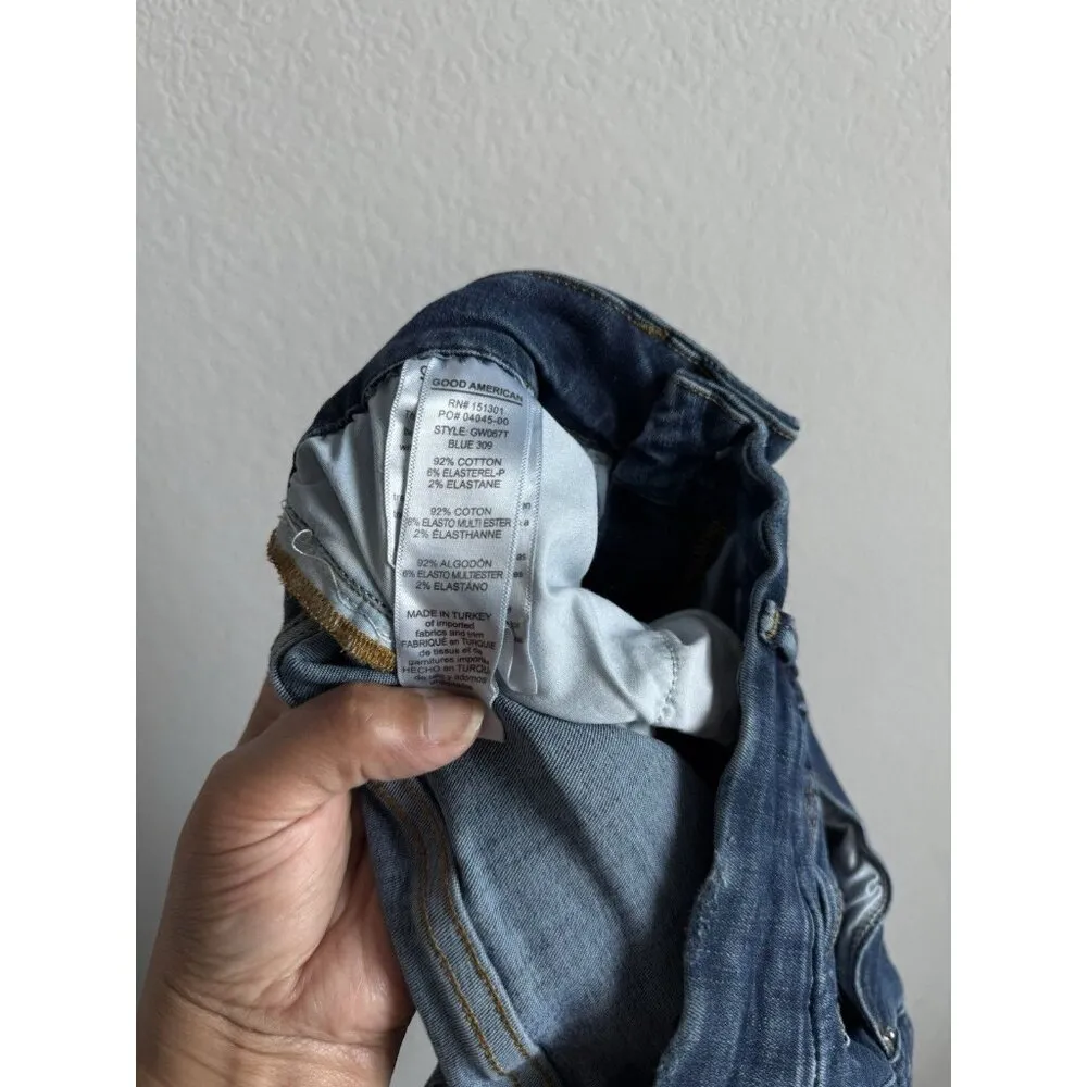 Good American Good Waist Jeans‎ Chew Hem High Rise Medium Wash Women’s Size 8/29 - Image 9