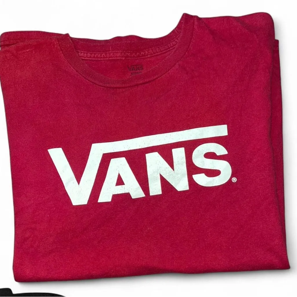 Vans Bold Red Tee with White Accent - Image 2