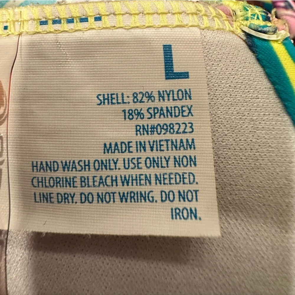 O’ RAGEOUS BRALETTE TOP BIKINI. Tropical pattern rigid cups Yellow Size L - Image 4