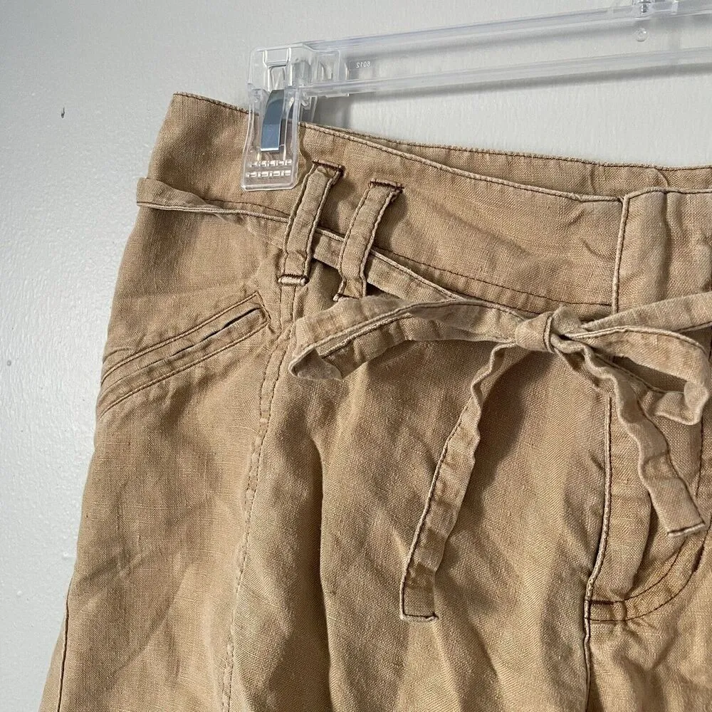 Patagonia Water Girl Size 4 Tan Hemp Shorts Waist Tie 4” Inseam - Image 2