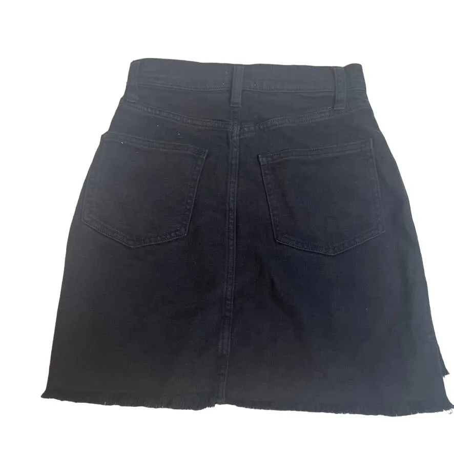 WILFRED FREE Black Denim Mini Skirt Jean Cutoff High Rise 0‎ Extra Small - Image 3