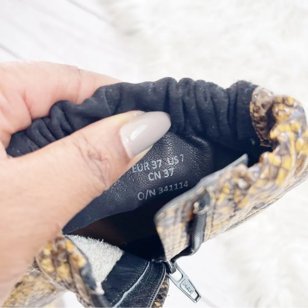 🆕 & Other Stories Gathered Kitten Snake Print & Suede Pointed Toe Heels Size 37 - Image 9