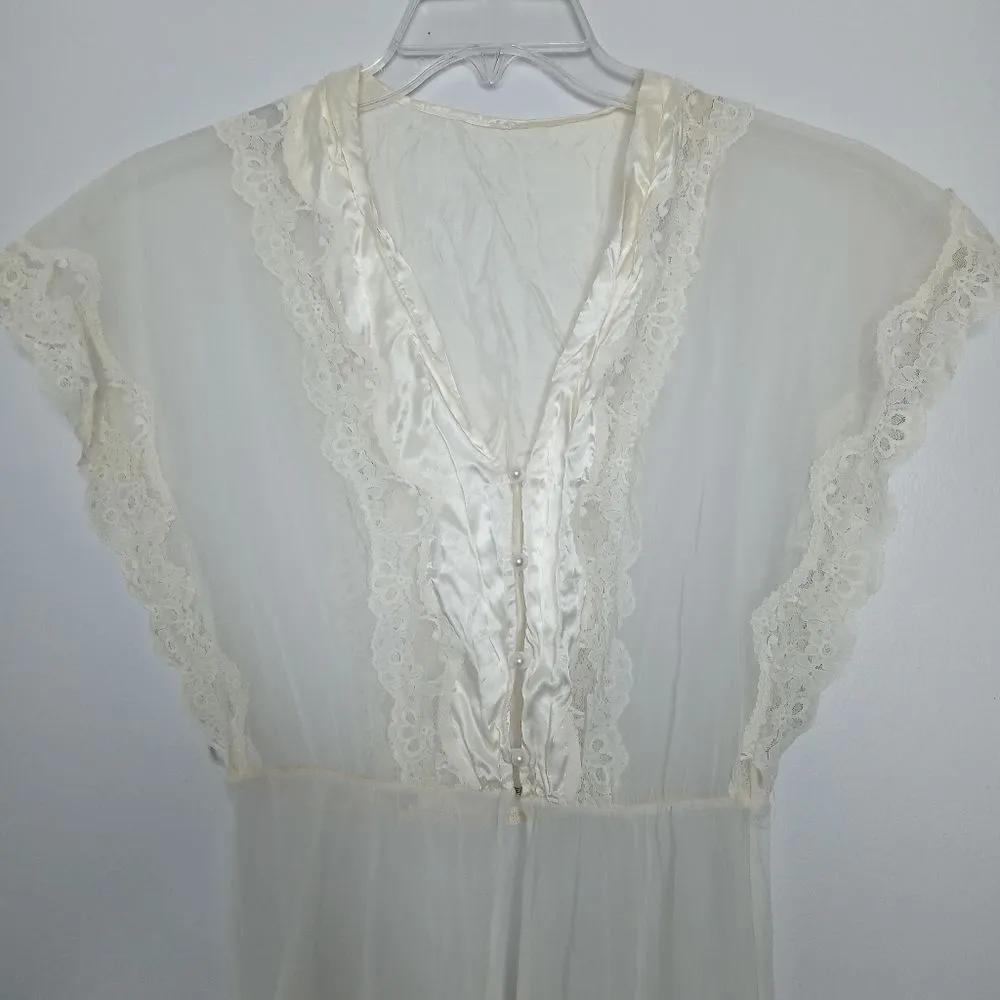 Vintage sheer nightgown cover White Size undefined - Image 3