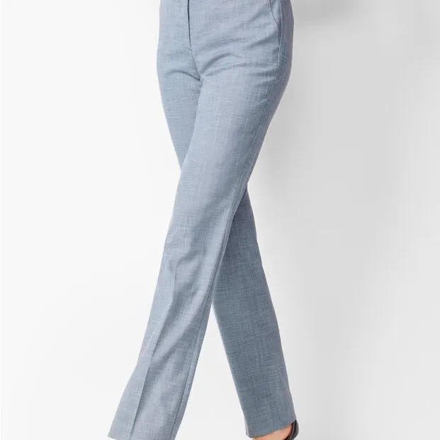 Talbots Tailored Sharkskin Blue One-Button Blazer Pantsuit Polished - Image 10