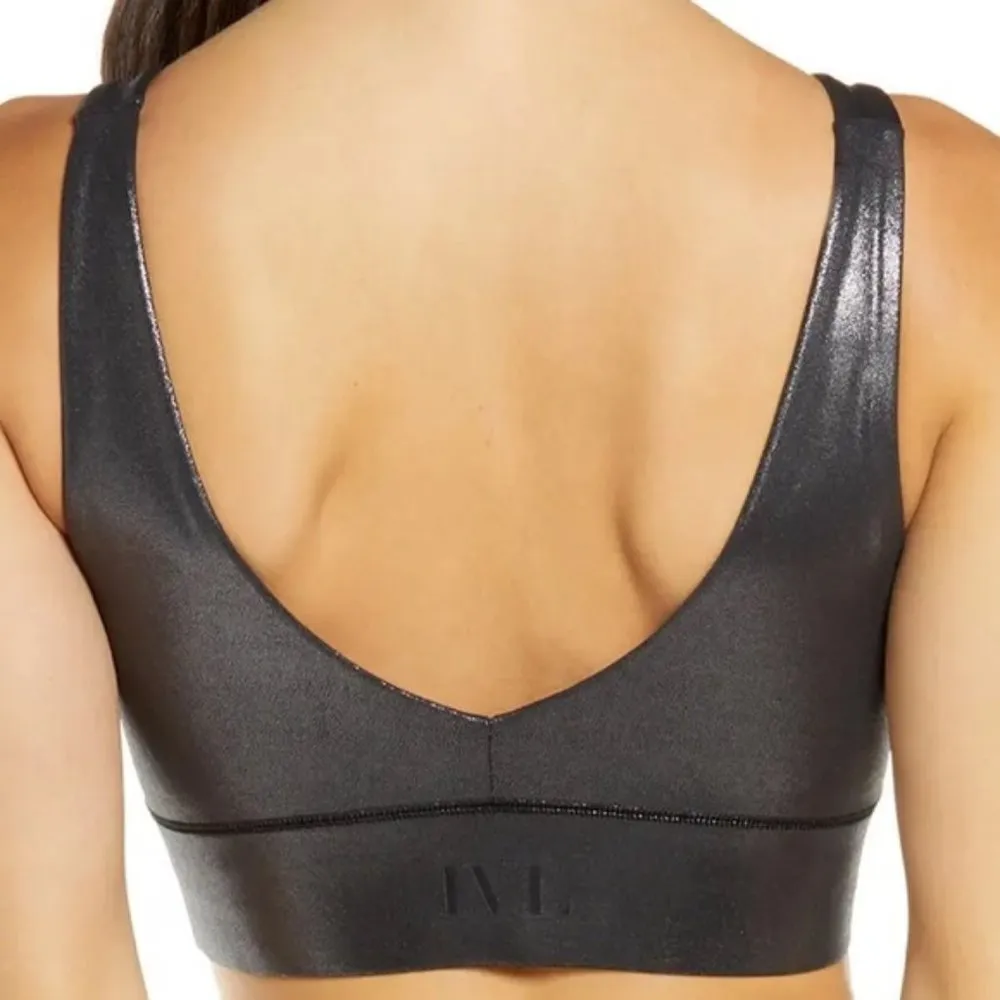 NWOT IVL Collective Black Foil Power Sports Bra Size 10 - Image 2