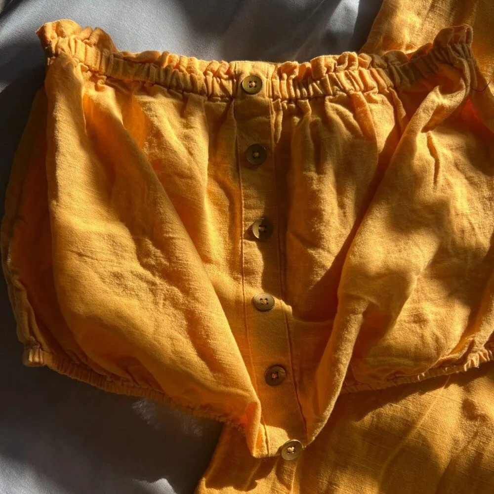 BILLABONG X SINCERELY JULES Bring On Wide Leg Pants & top Cotton Mango Size M - Image 9