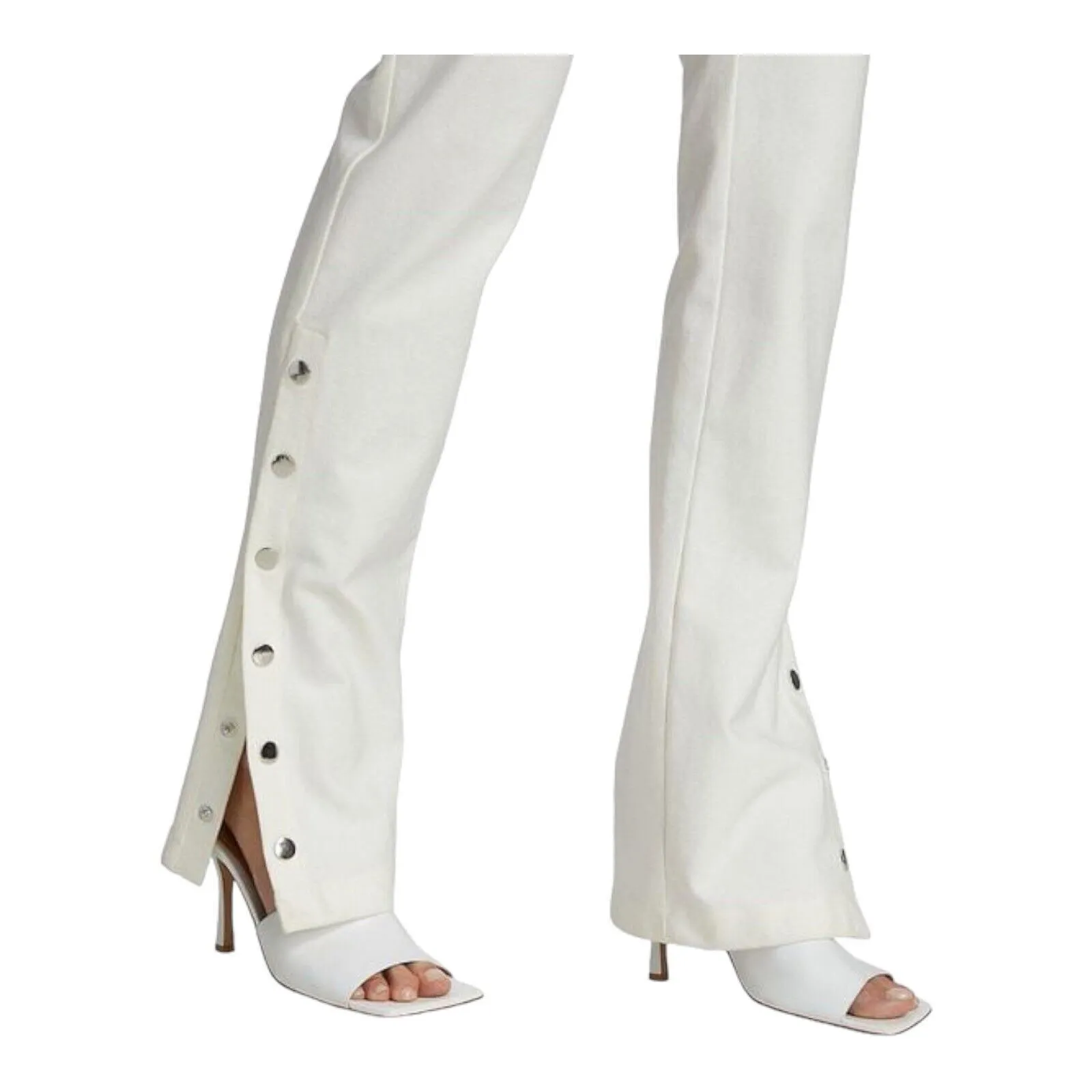 Derek Lam 10 Crosby Women's White Tesse Snap-leg Flared Pants Size 8 New - Image 2