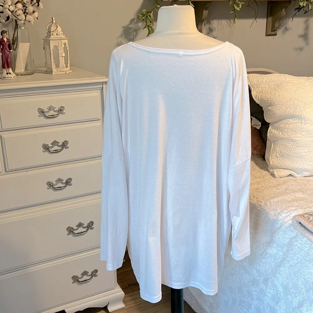 White Shirt Dress Oversized Tunic Womens Small - Image 7
