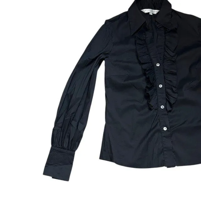 Trina Turk Women's‎ Blouse Long Sleeve Ruffle Front Button Down Shirt Sz Med - Image 9