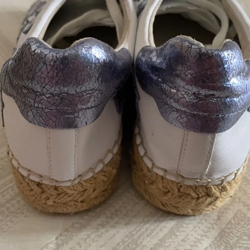 Marc Fisher Marcia Womens Leather Low Top Lace Up Espadrille Star Sneakers 9.5 - Image 7