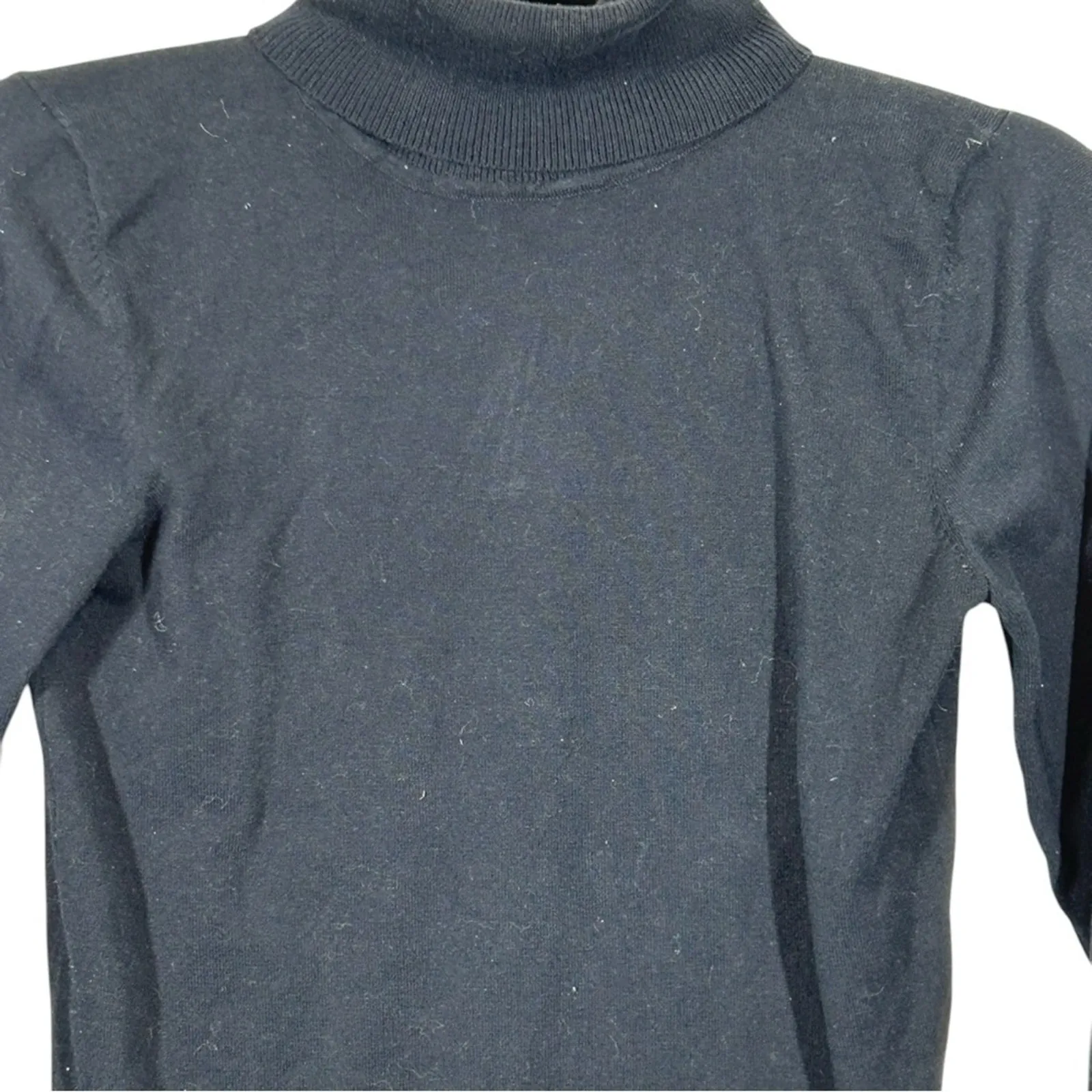 Tommy Hilfiger Stella Navy Turtleneck Button Cuff Sweater XS - Image 3