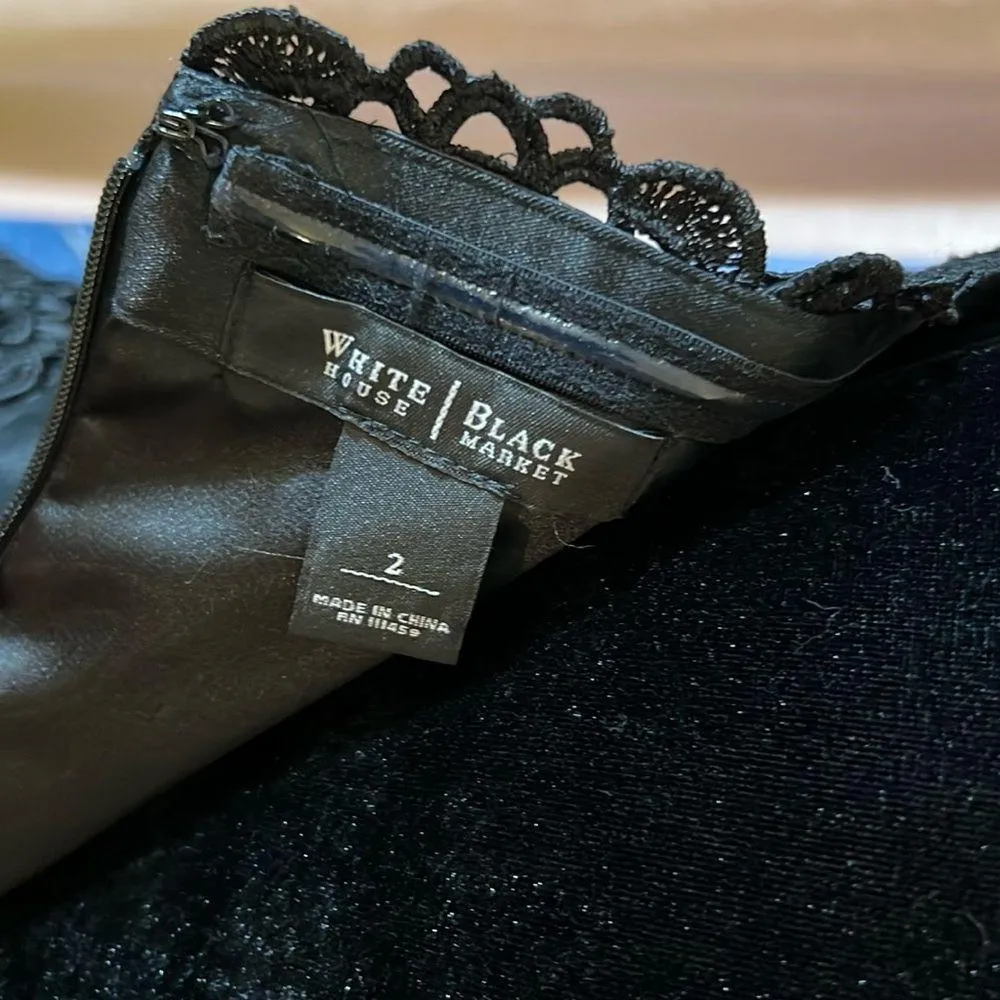 White House Black Market Size 2 Black Strapless Midi Dress - Image 9