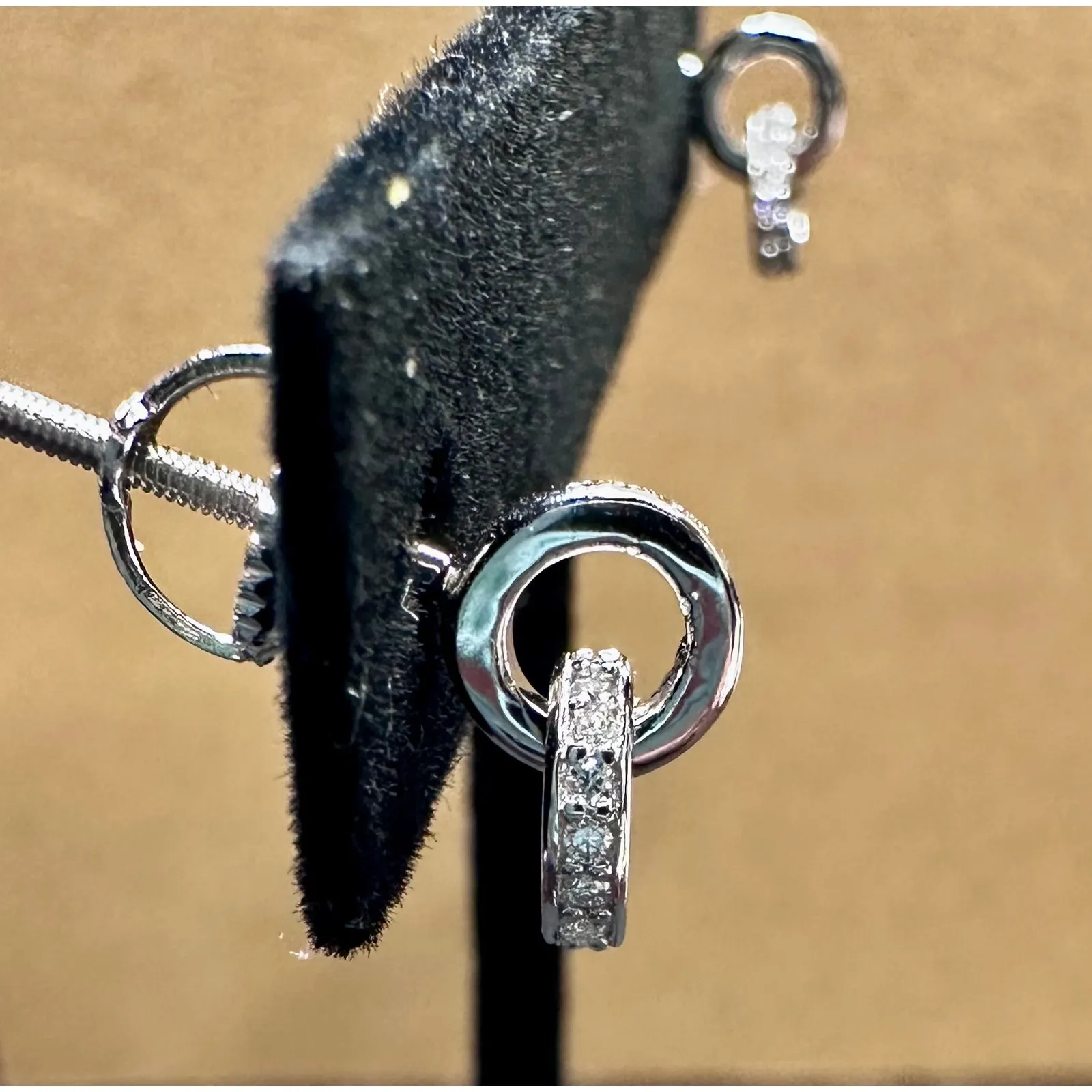 .925 Silver Moissanite Circle Drop Earrings - Image 15