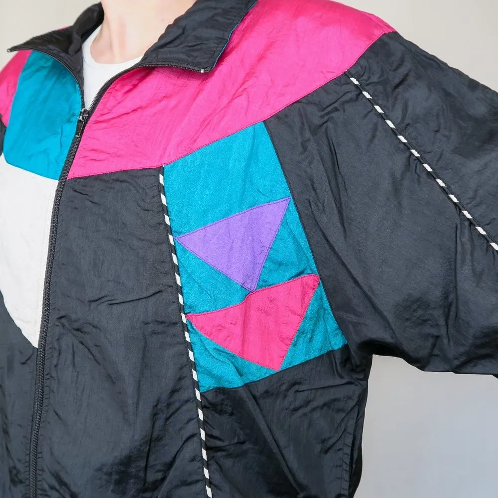 Vintage 80s Sunterra Colorblock Windbreaker Jacket Size M - Image 4