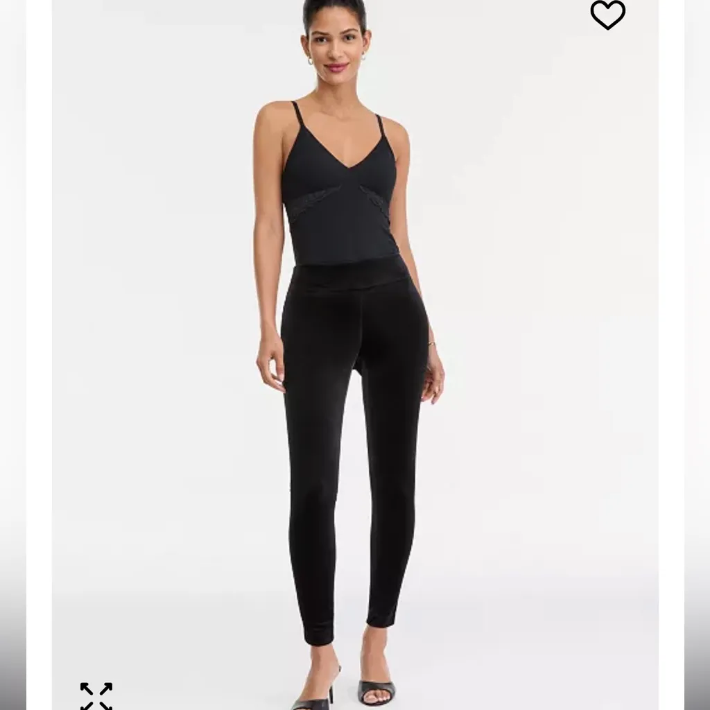 INC Black Skinny leg mid rise velvet pull on legging Pants NEW Size 16 - Image 15