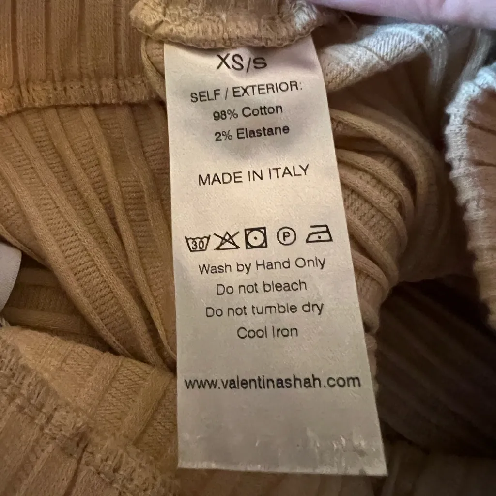 Valentina Shah Italy x Revolve Leggings Patricia Knit Pants Beige NWT Size XS/S - Image 5