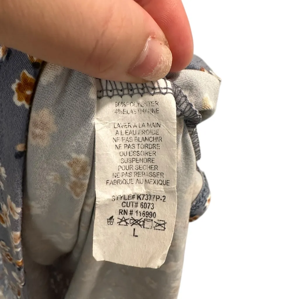 Earthbound Trading Co. Blue‎ Floral High-Neck Sleeveless Swing Dress - Large - Image 4