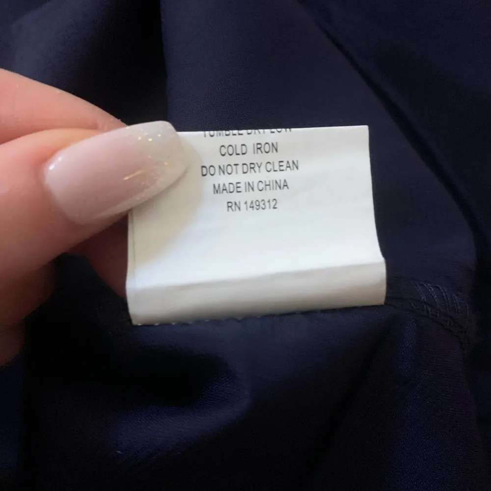 Selfie Leslie navy blue v-neck sleeveless mini wrap dress size S - Image 8