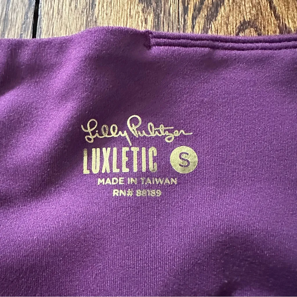 Lilly Pulitzer Luxletic Weekender Cabernet Berry Sparkle Leggings Women’s Small - Image 7