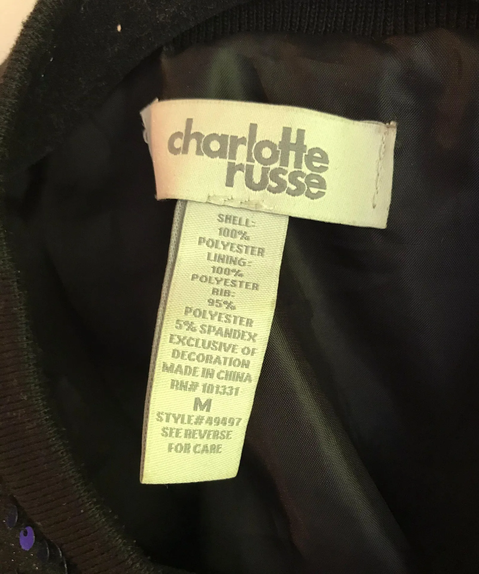 Charlotte Russe Reverse Sequin Bomber Jacket - Image 4