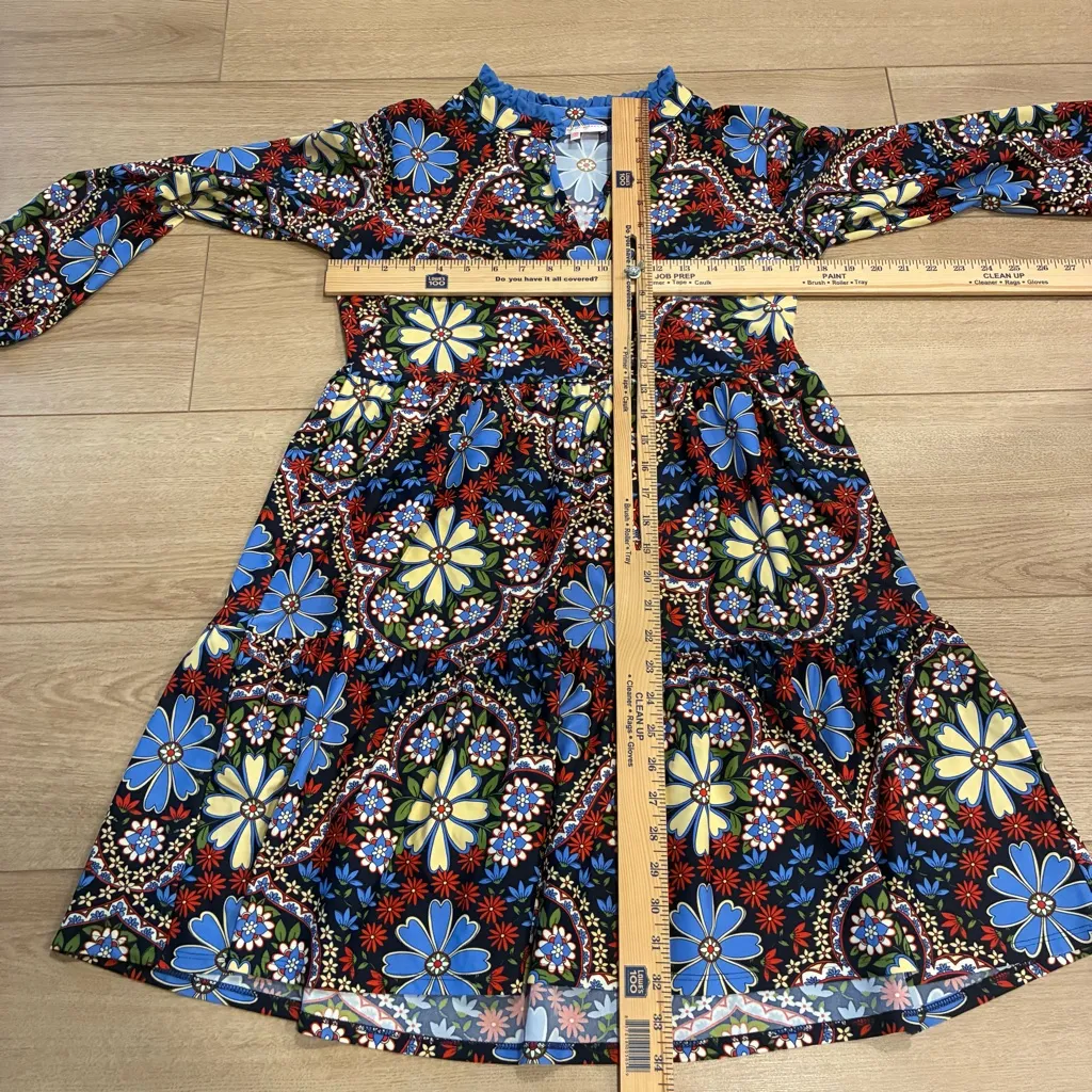 Jude Connally Women’s Dolly Dress Felicity Floral Tiered Mini Size XS Blue - Image 4