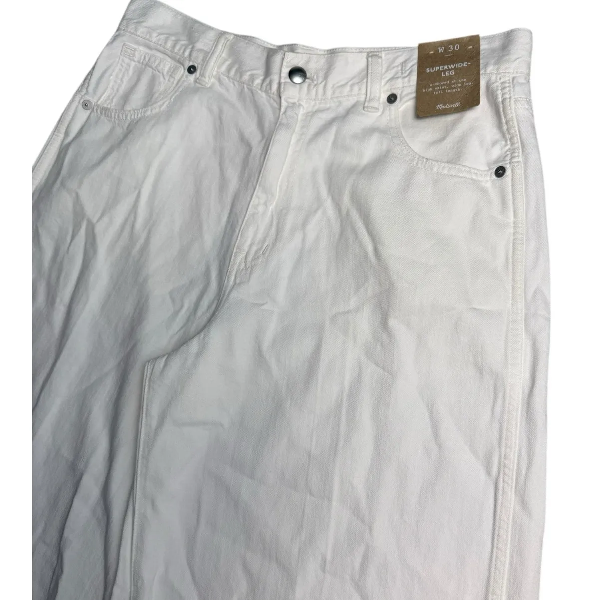 Madewell True White High-Waist Superwide-Leg‎ Super Soft Jeans Size 30 - Image 11