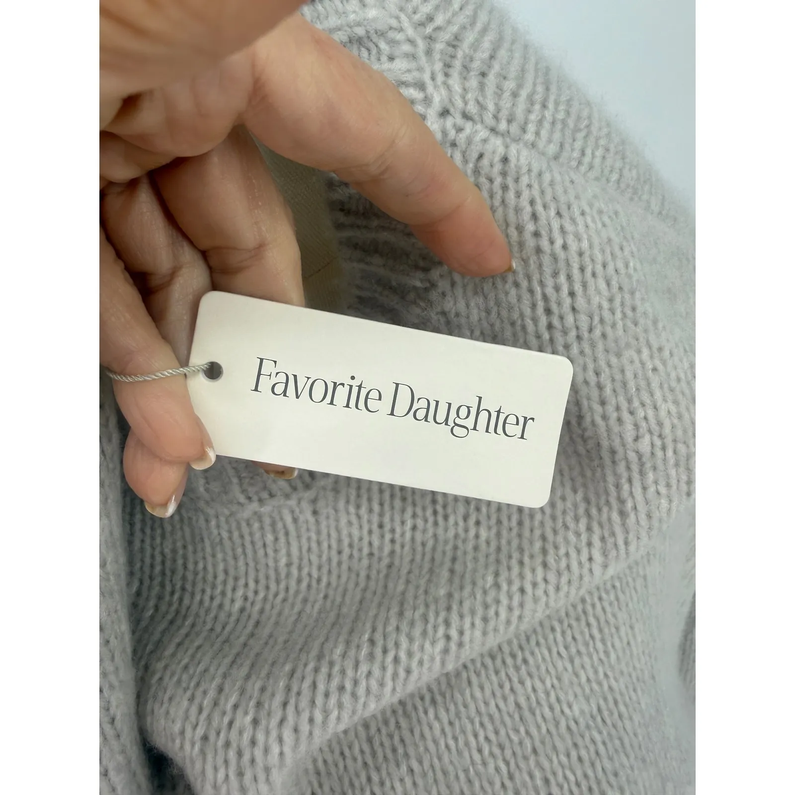 NWT Favorite Daughter THE JAMIE Cashmere Blend Sweater in Gray Sz Large $378 - Image 6