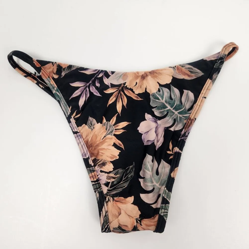 l*space L* Jay Bitsy Bikini Bottom in Forget Me Not Black Floral Size Medium NWT - Image 3