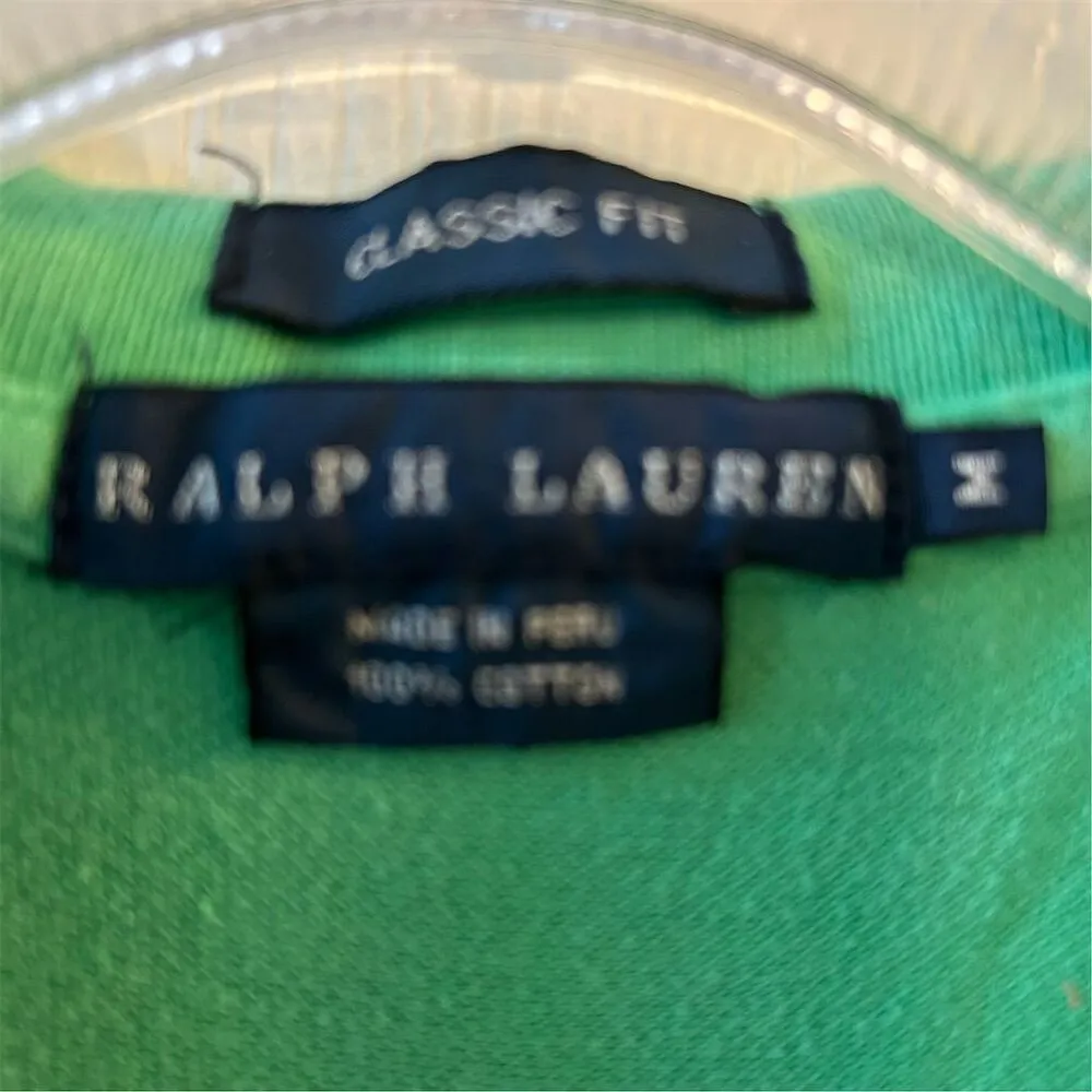 Ralph Lauren Women’s  Medium Green Classic Fit Polo Shirt Short Sleeve - Image 8