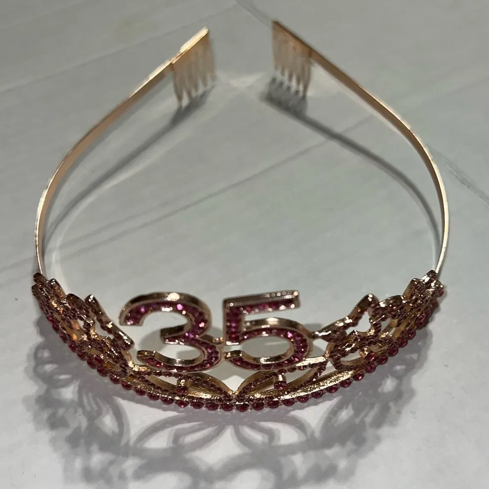 Pink Nd gold 35th Birthday Tiara !! - Image 5