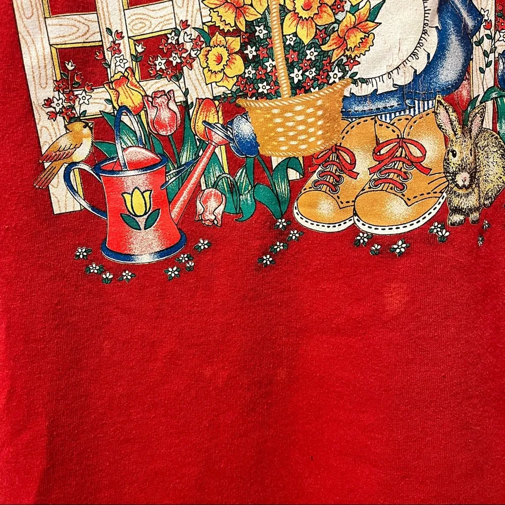Vintage Gardening Bear Red T shirt - Image 5