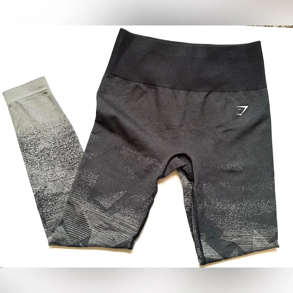 Gymshark Adapt Ombre Seamless Leggins Black and White High Rise Sz Small - Image 4