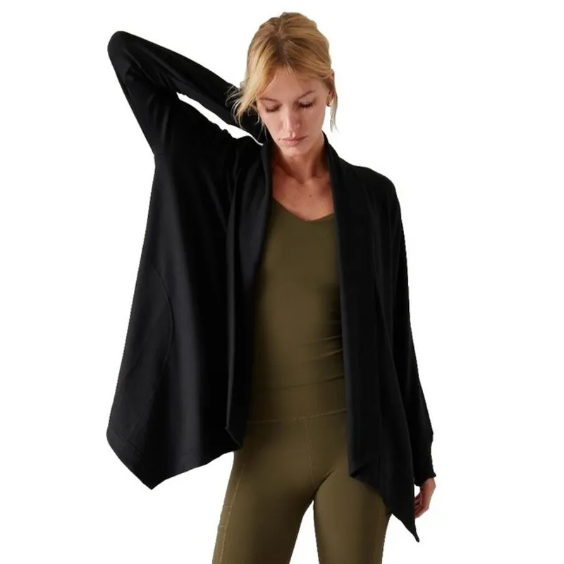 Athleta NWOT Black Pranayama Long Sleeve Wrap Lounge Yoga Soft Cardigan XL - Image 2