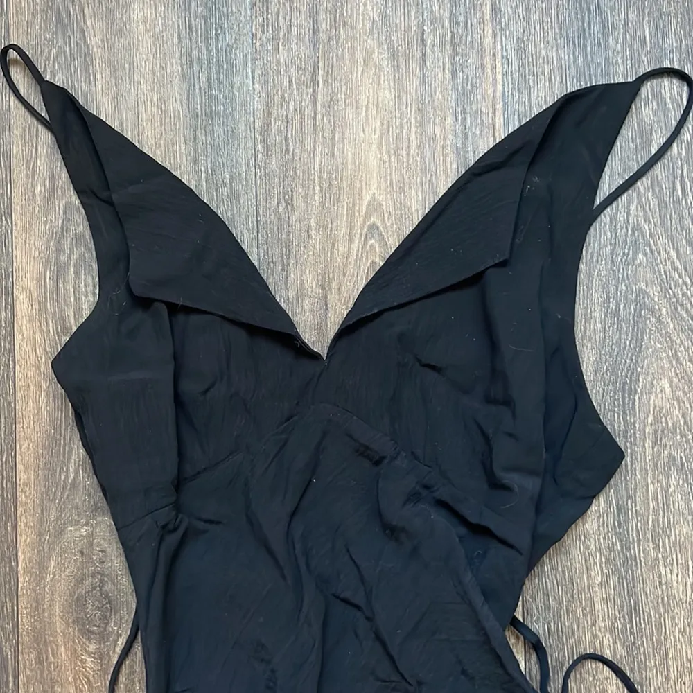 Zara Black Maxi Dress With Slit - Image 4