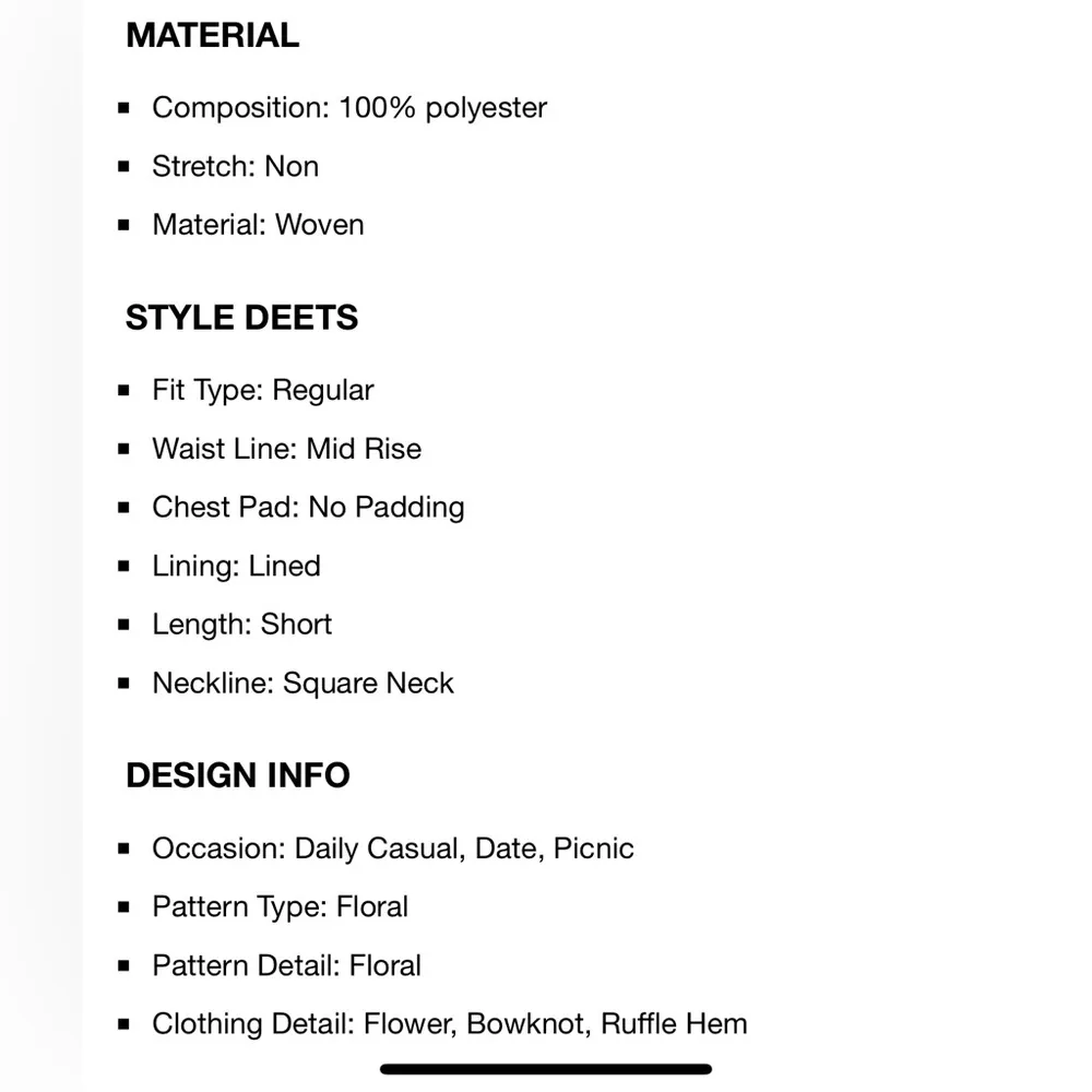 CIDER Green White Floral Ruffle Hem Bow Knot Back Mini Peasant Dress Size M - Image 9